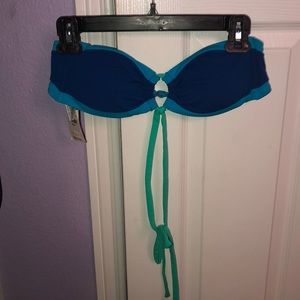 Hollister Blue Strapless Bikini Top